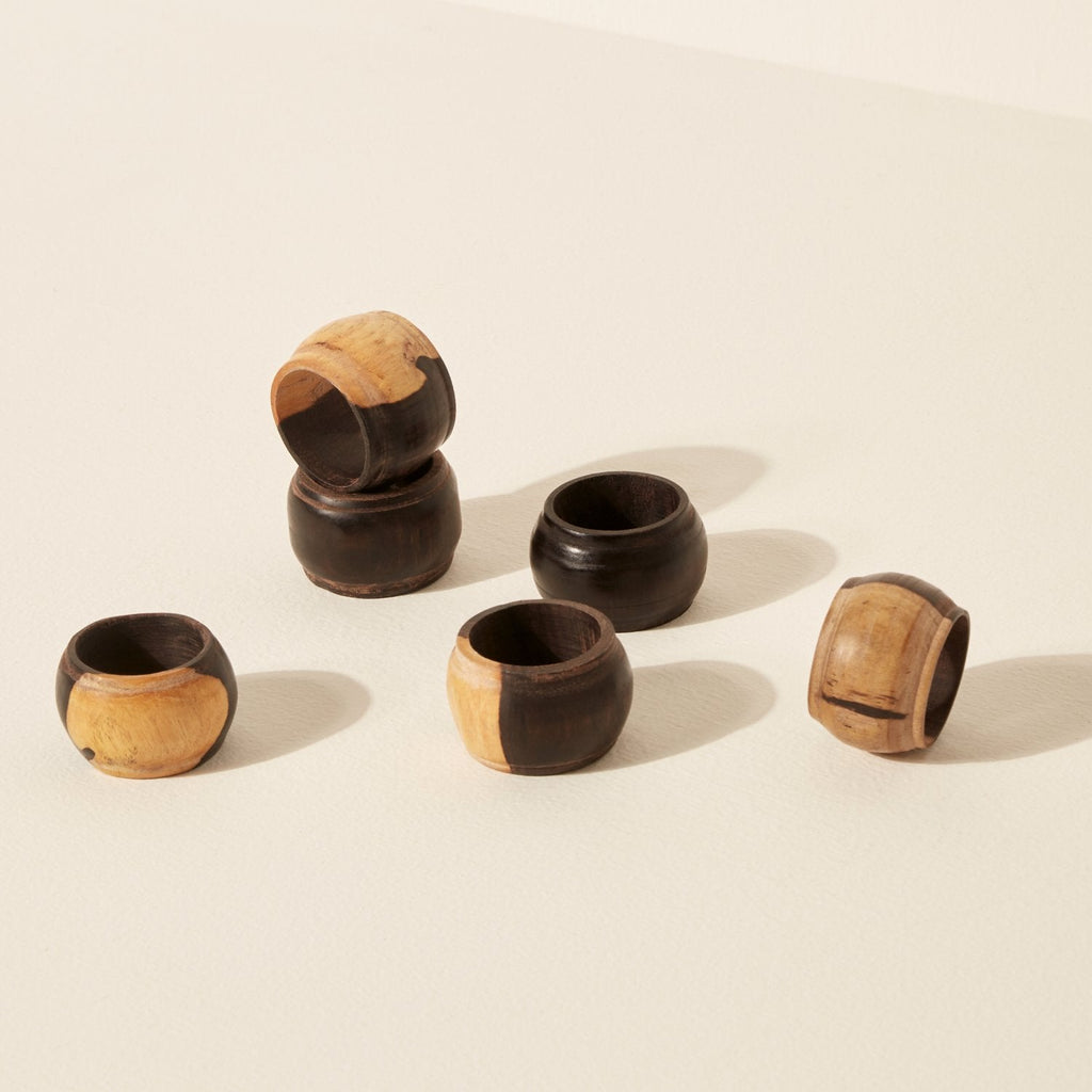 Goodee-Siafu Home Napkin Rings, set of 6 - Color - Ebony