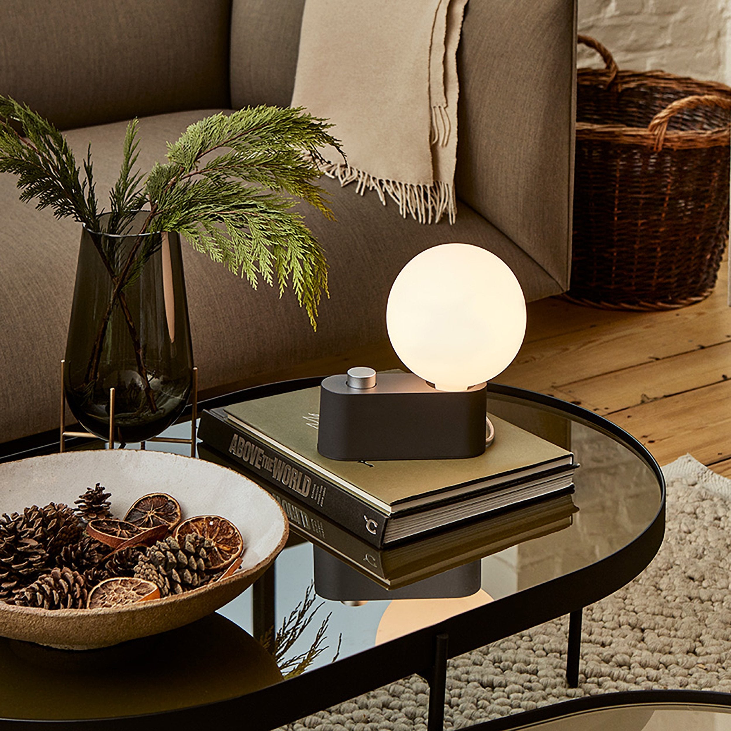 Goodee-Tala Alumina Table Lamp with Sphere IV - Color - Charcoal