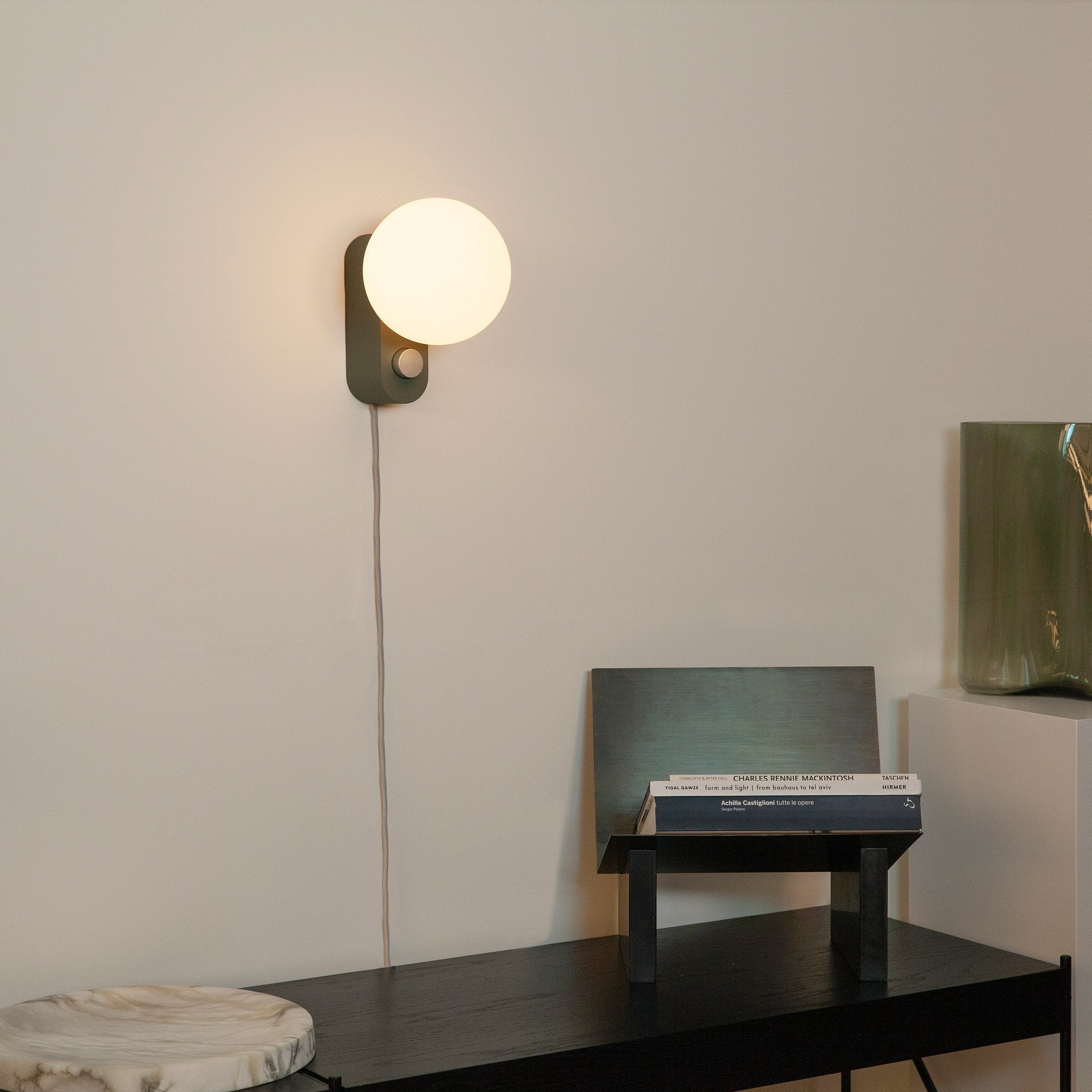 Goodee-Tala Alumina Table Lamp with Sphere IV - Color - Sage