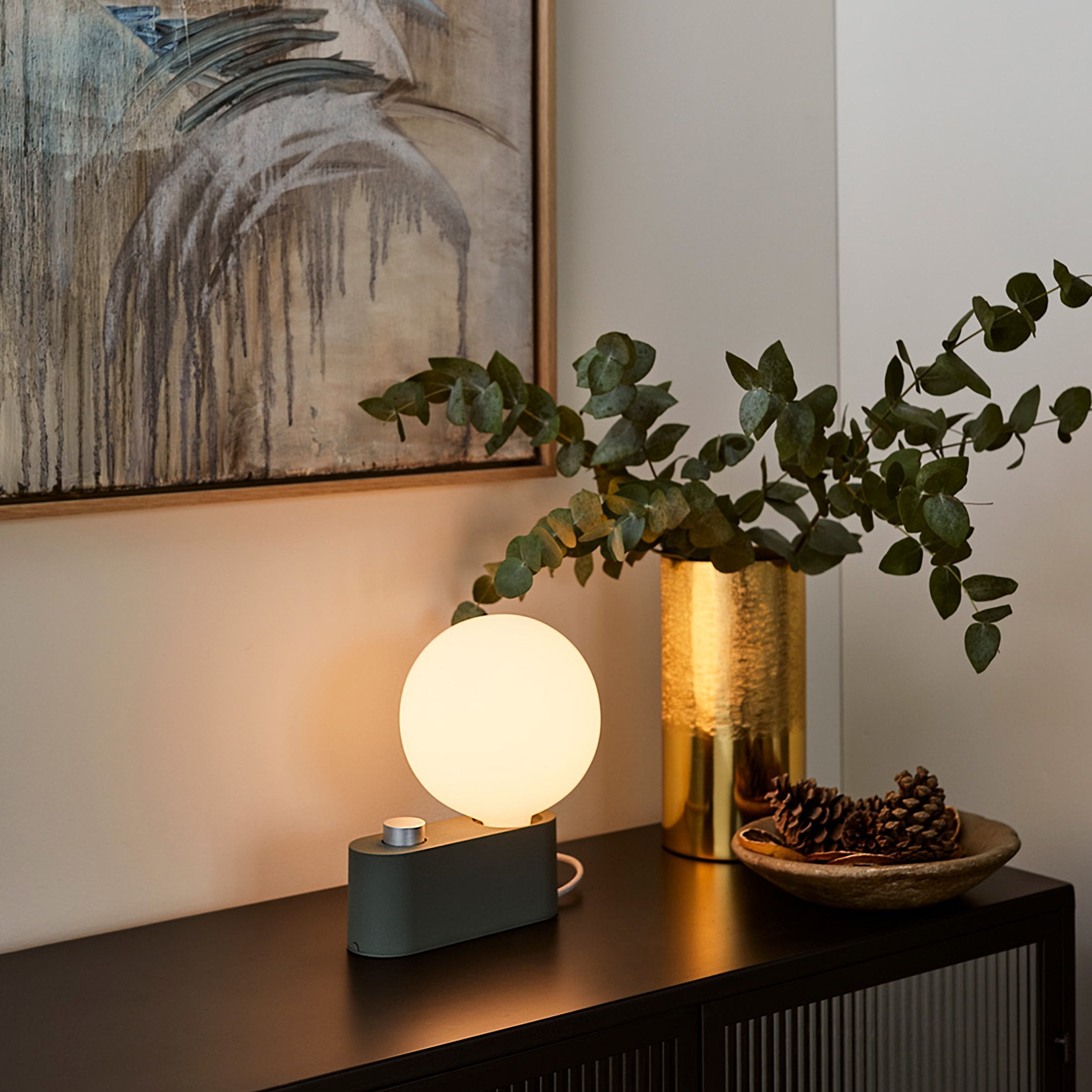 Goodee-Tala Alumina Table Lamp with Sphere IV - Color - Sage