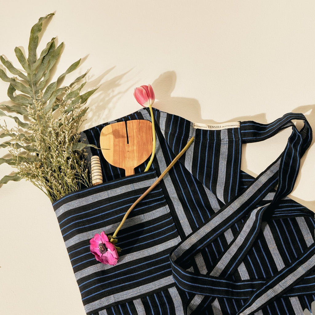 Goodee-Tensira-Half Apron - Color - Blue & Black