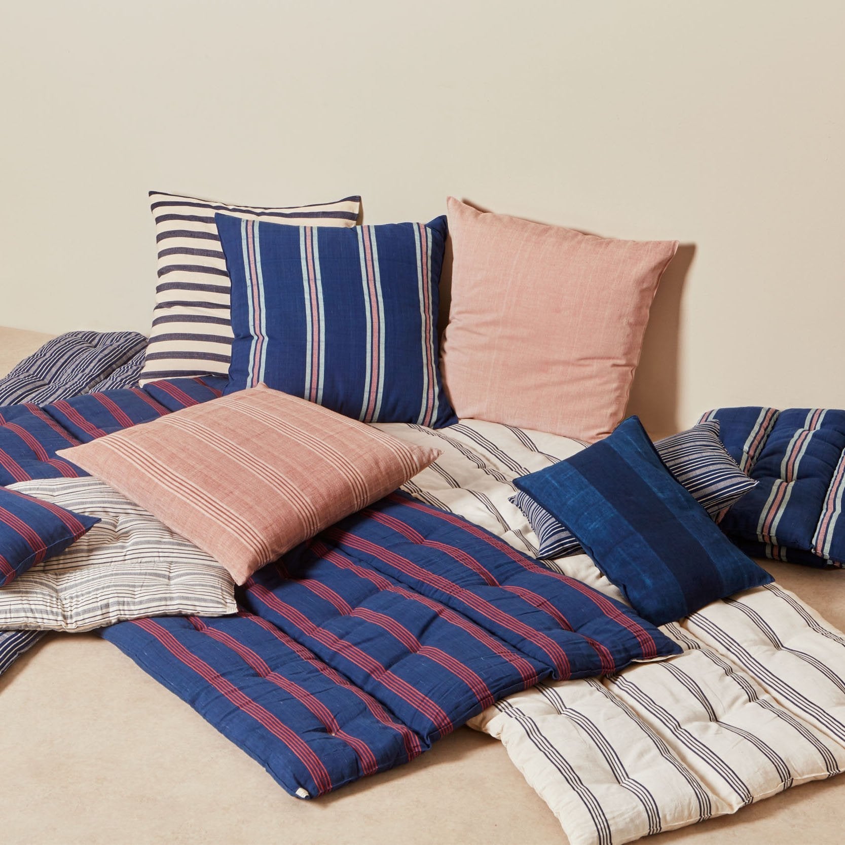 Goodee-Tensira-Kapok Mattress Bedroll - Color - Navy Blue & Off-White