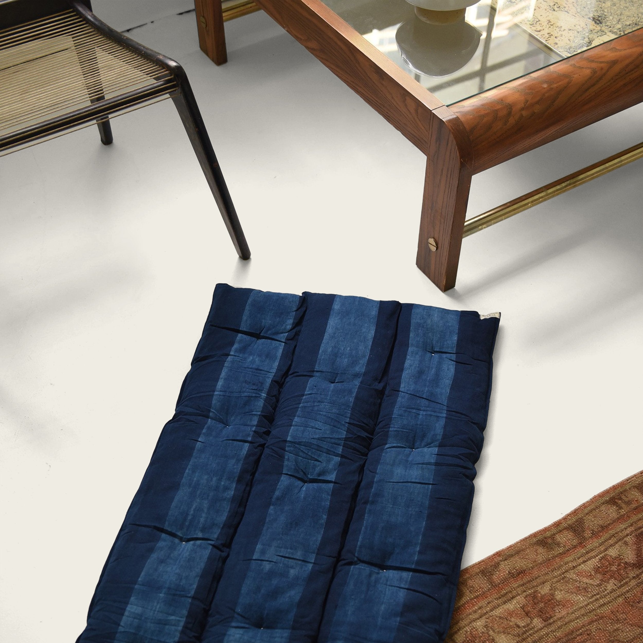 Goodee-Tensira-Kapok Mattress Topper Rectangular - Color - Indigo Tie-Dye