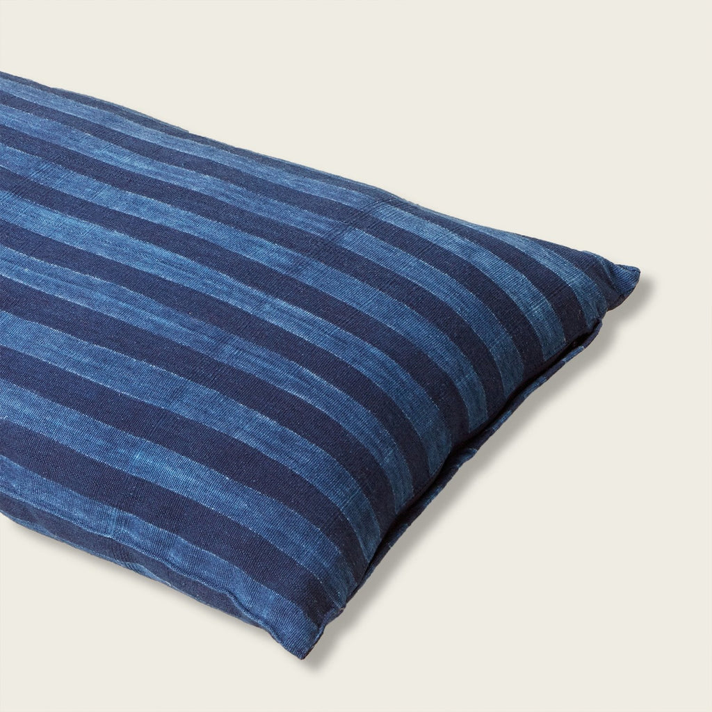 Goodee-Tensira-Long Cushion in Kapok with Removable Cover - Color - Indigo Tie-Dye