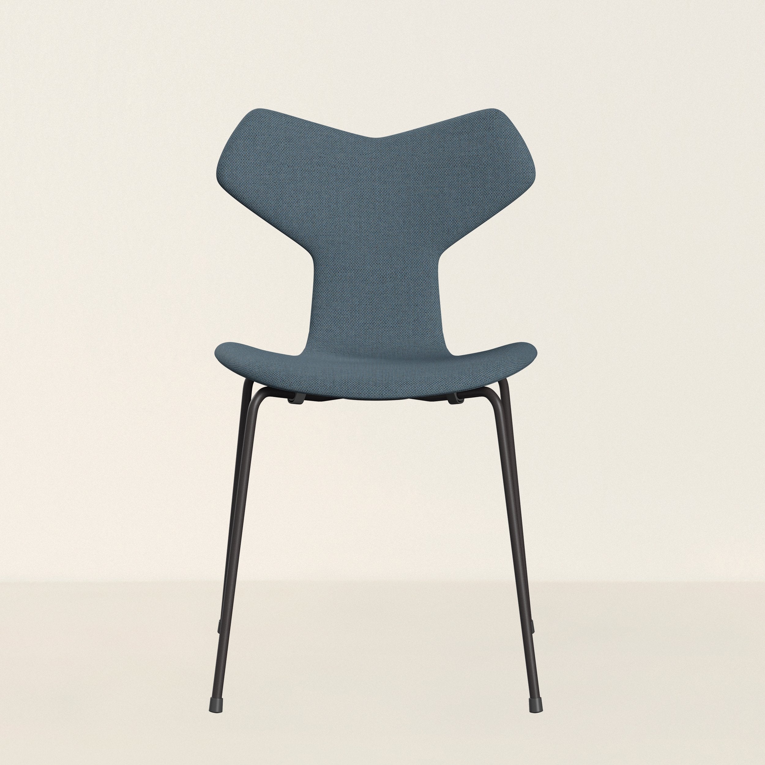 Grand Prix Chair, Upholstered - Color - Natural/ Light Blue