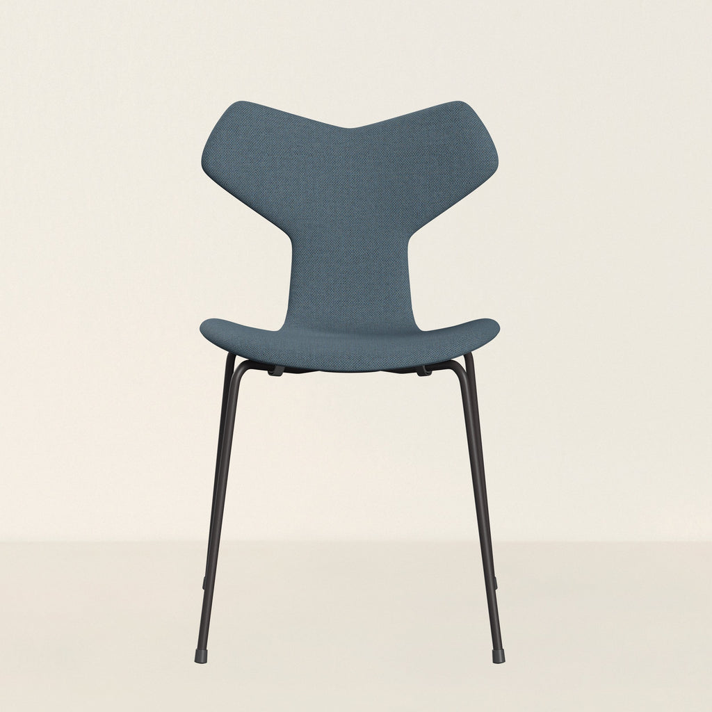 Grand Prix Chair, Upholstered - Color - Natural/ Light Blue