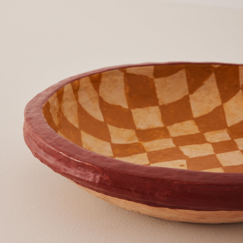 Goodee-tinja - Qayrawan Plate and Stand - Color -  Checkered Ochre