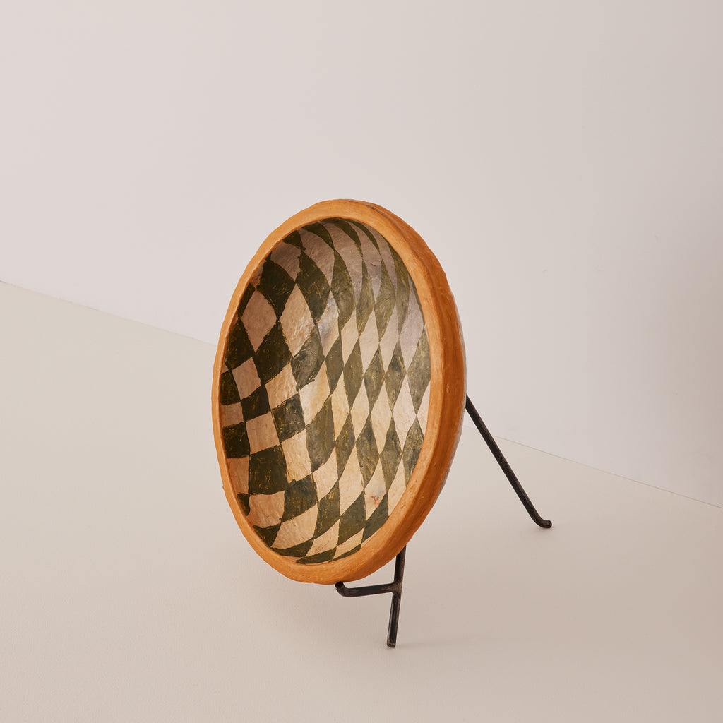 Goodee-tinja - Qayrawan Plate and Stand - Color -  Checkered Olive