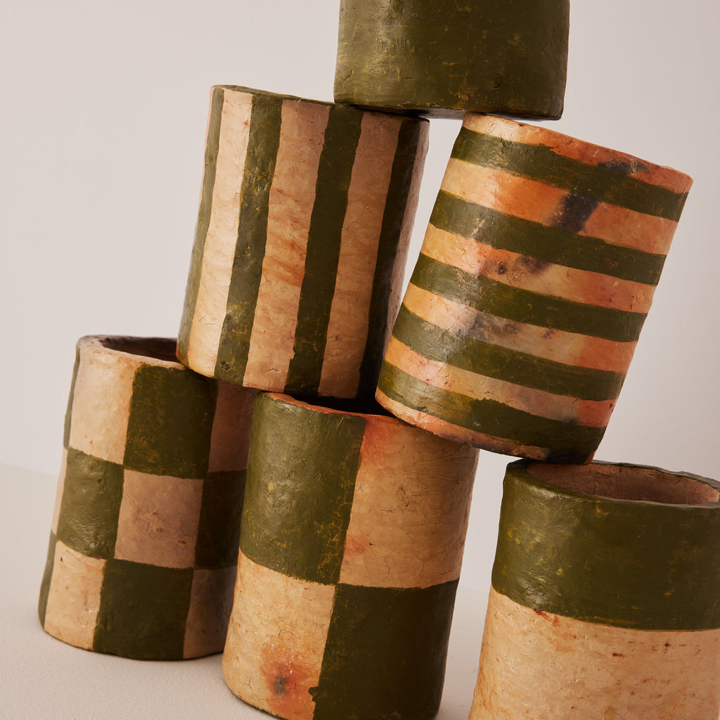 Goodee-Tinja- Qayrawan Set of 6 Cups - Color - Olive