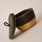Goodee-Baba Tree-Small Banasco Basket With Lid - Color - Black & Natural