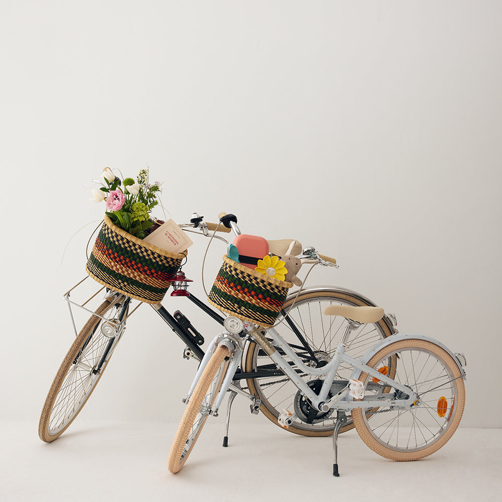 Goodee-Baba Tree-Bicycle Basket (Large) - Color - Khaki Orange & Black