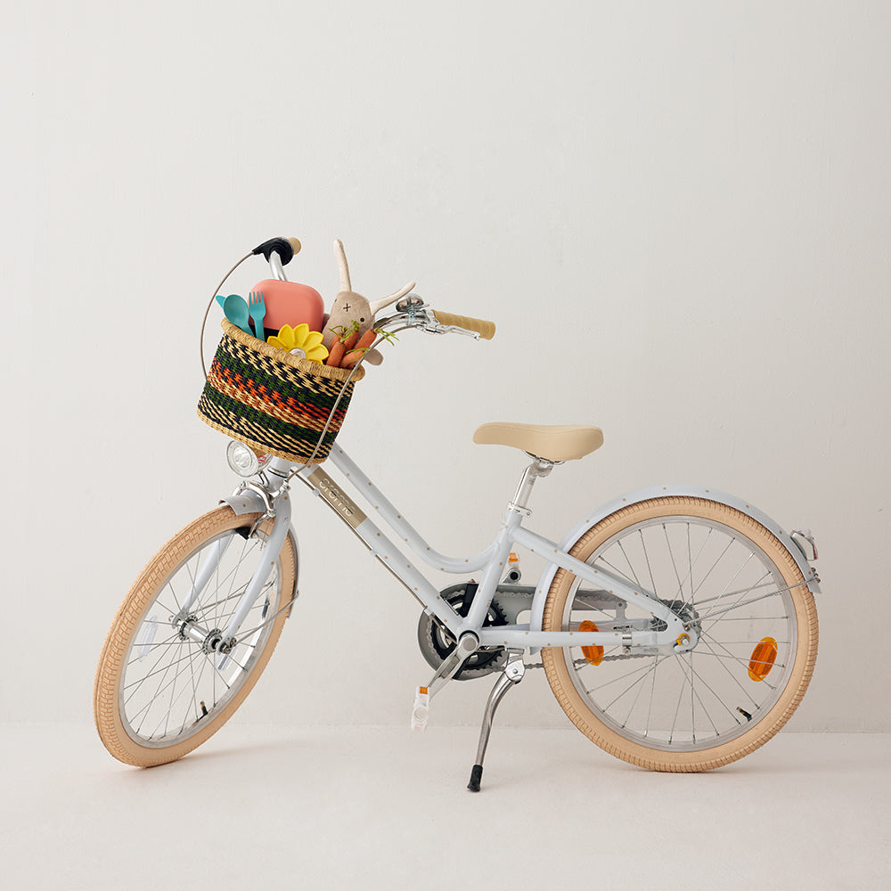 Goodee-Baba Tree-Kids Bicycle Basket - Color - Khaki Orange & Black