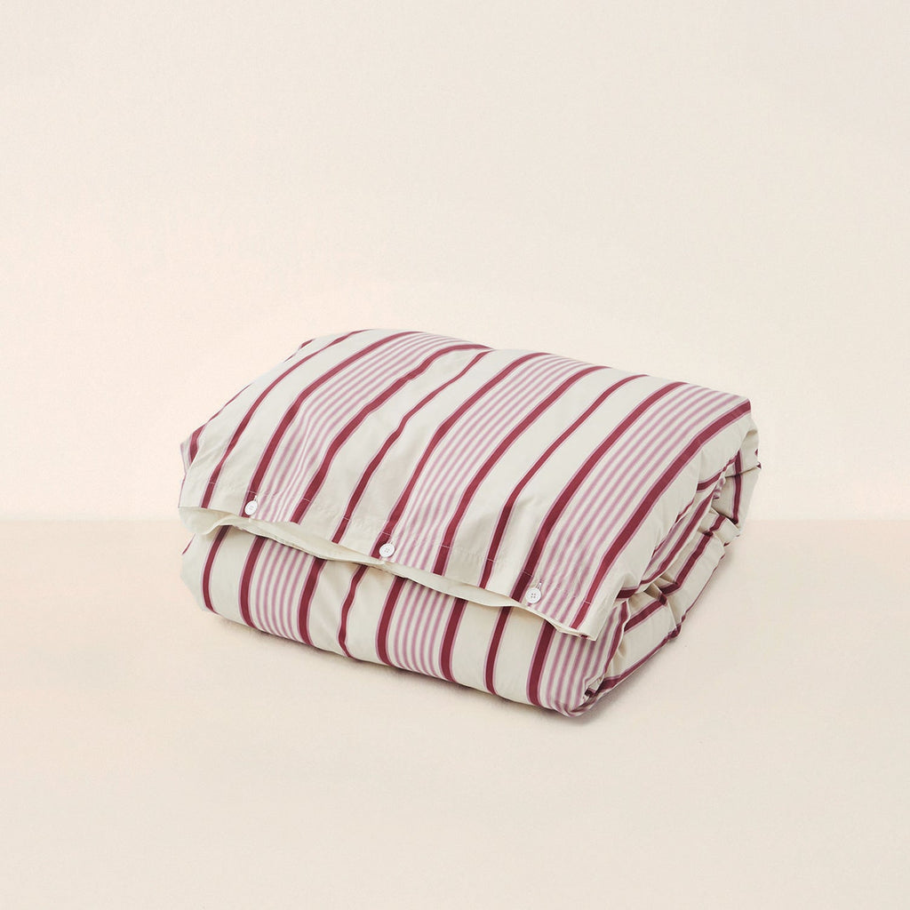  Goodee-Tekla-Couverture de lit - Couleur - Rayures roses du matelas