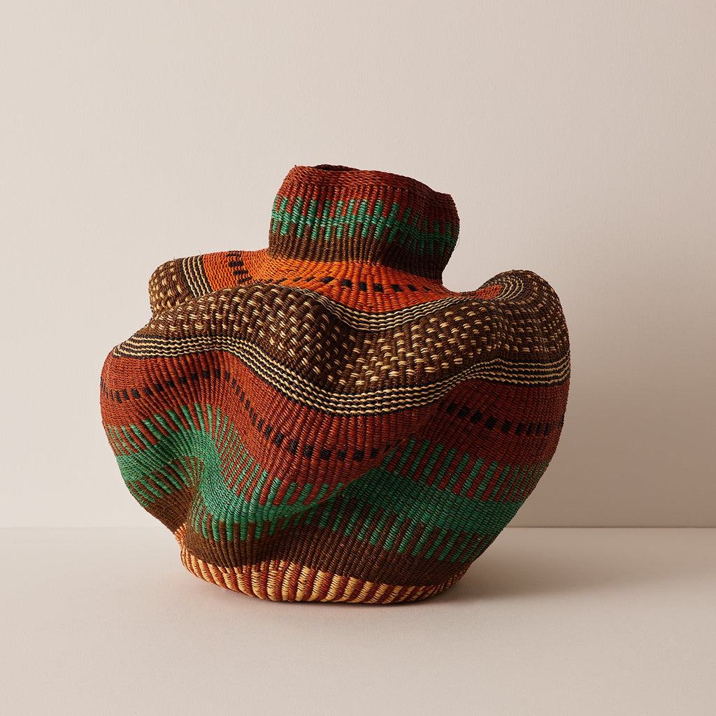 Goodee-Baba Tree-Medium Yoomelingah Basket - Color - Orange & Teal