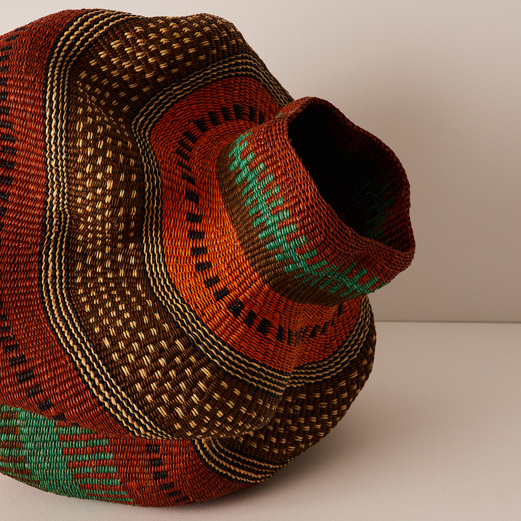 Goodee-Baba Tree-Medium Yoomelingah Basket - Color - Orange & Teal