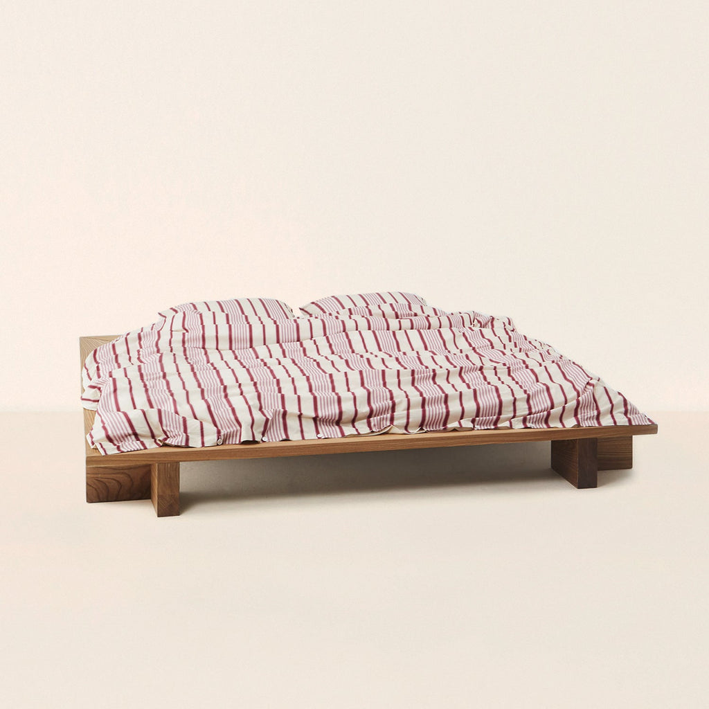 Goodee-Tekla-Couverture de lit - Couleur - Rayures roses du matelas