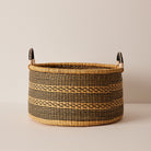 Goodee-Baba Tree-Large Woven Short Basket - Color - Black & Natural