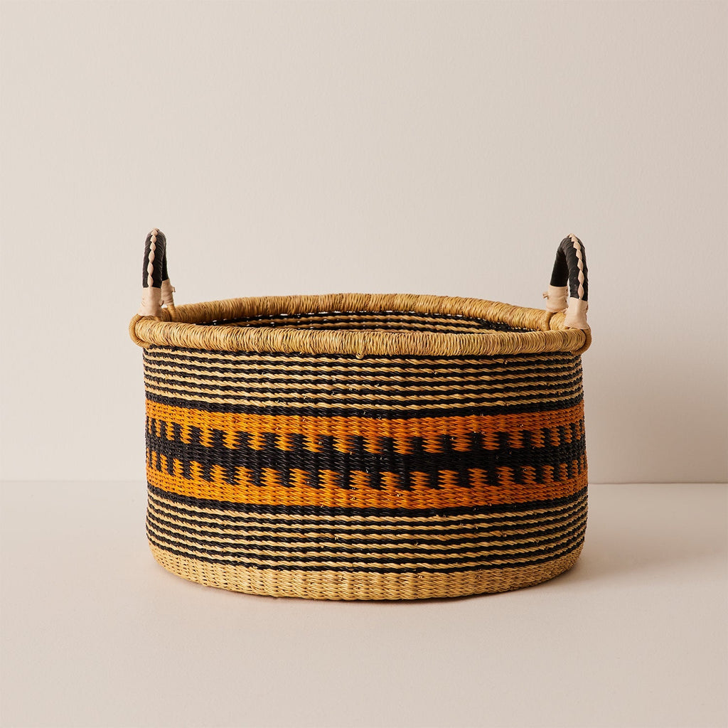Goodee-Baba Tree-Short Basket (Small) - Color - Yellow & Natural